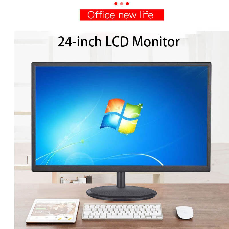 , 24 inch Full HD 1080p LED Monitor 75Hz with HDMI VGA Inputs