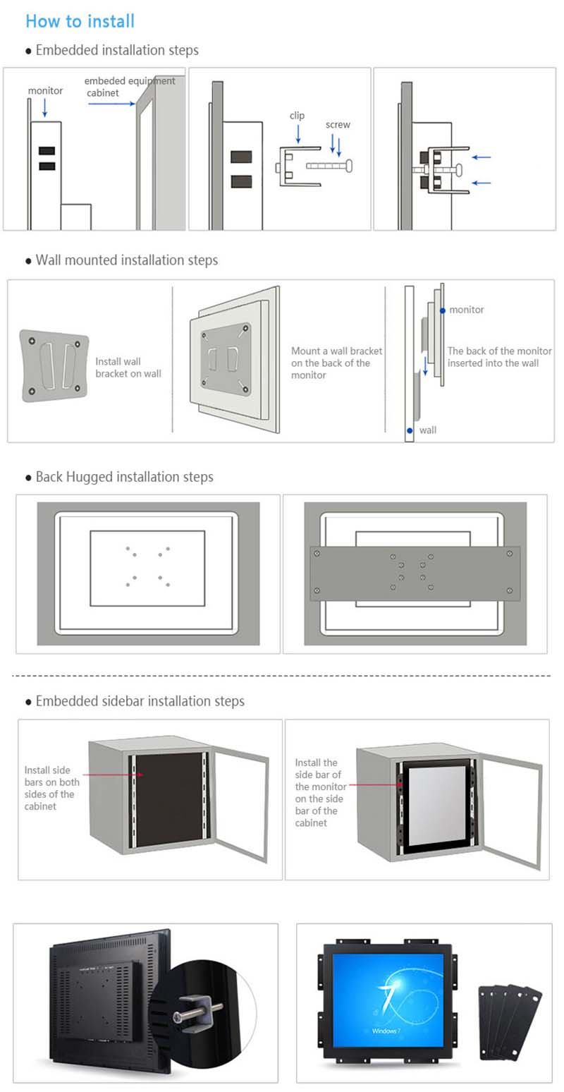 , Open Frame 1920&#215;1080 Wall Mount Touch Monitor 15.6 inch