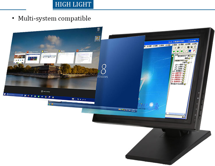 , Desktop Display 15 inch TFT-LCD Touch Screen Panel Monitor For POS