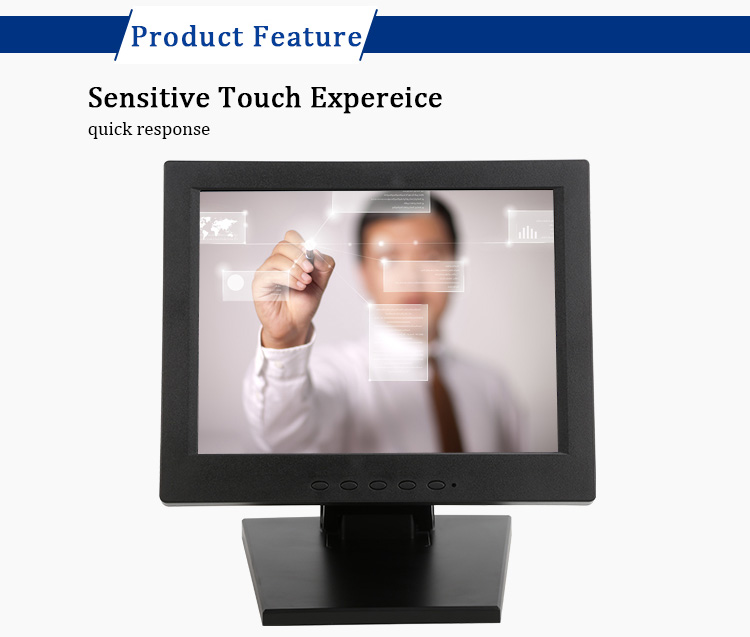 , 12 inch POS TFT-LCD Touchscreen Monitor VGA HDMI for Retail Restaurant
