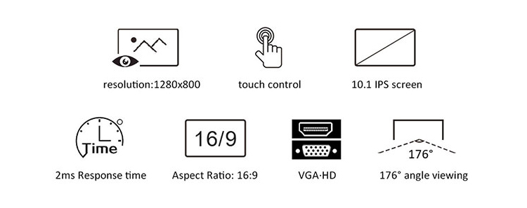 , Desktop VESA 10.1 inch IPS POS Capacitive Touchscreen Display