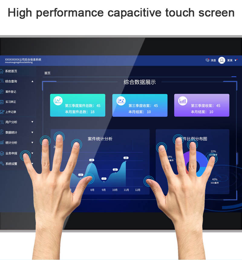 , Wall Mount Industrial Open Frame 32-55&#8243; Touch Screen Monitor