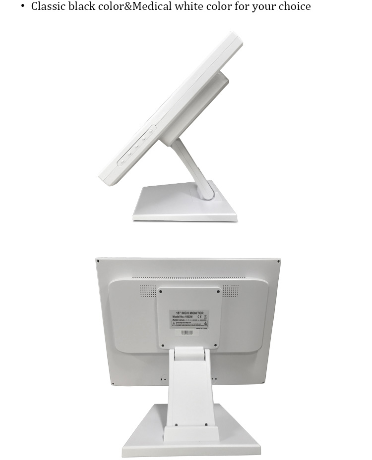 , белый / Чернить 17 дюймовый ЖК-монитор с сенсорным экраном POS для ресторана