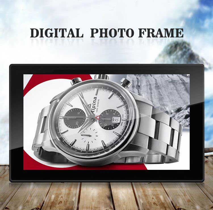 , White 15 inch LCD Digital Photo Frame SD USB AD Display