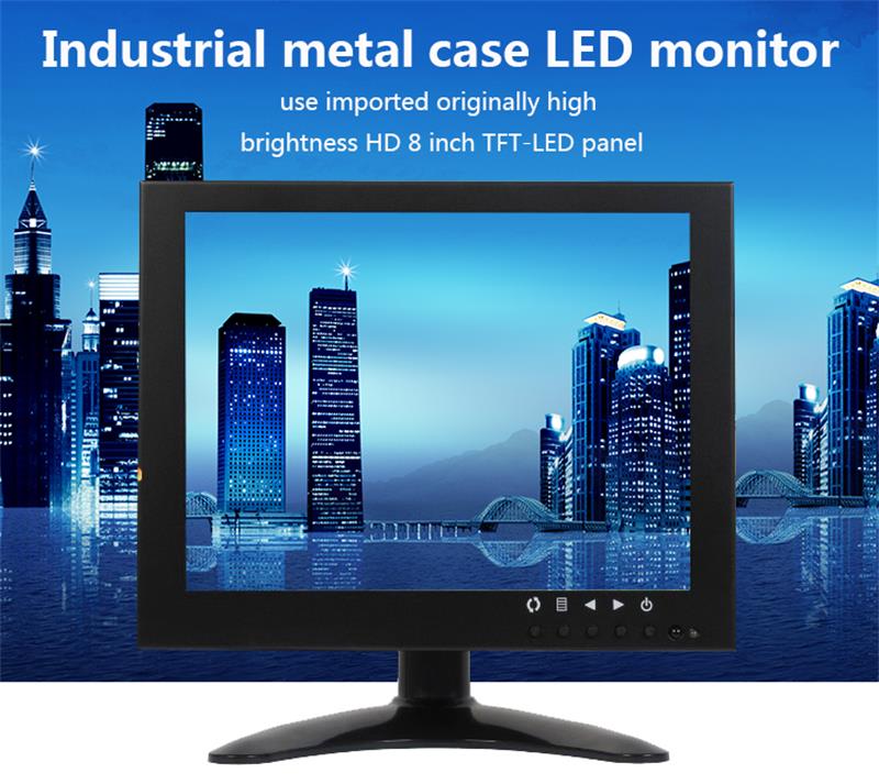 , Промышленное 8 ЖК-монитор видеонаблюдения с TFT-экраном и разъемом BNC
