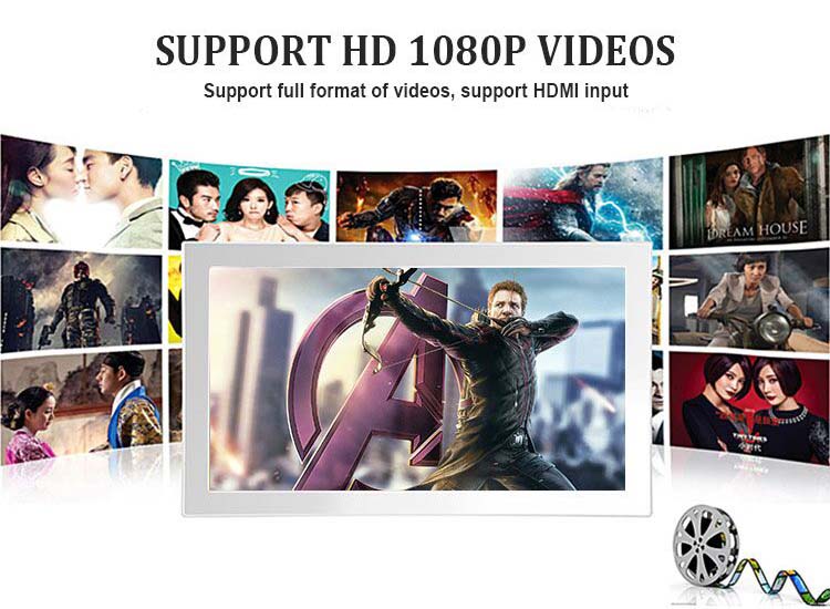 , FHD 1080p 15.6 بوصة IPS إطار صور رقمي USB HDMI Media AD Player