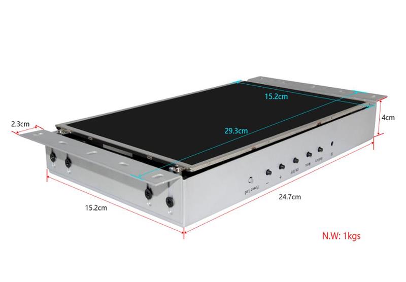 , جدار جبل IPS 10.1 بوصة شاشة LCD شبه مفتوحة الإطار