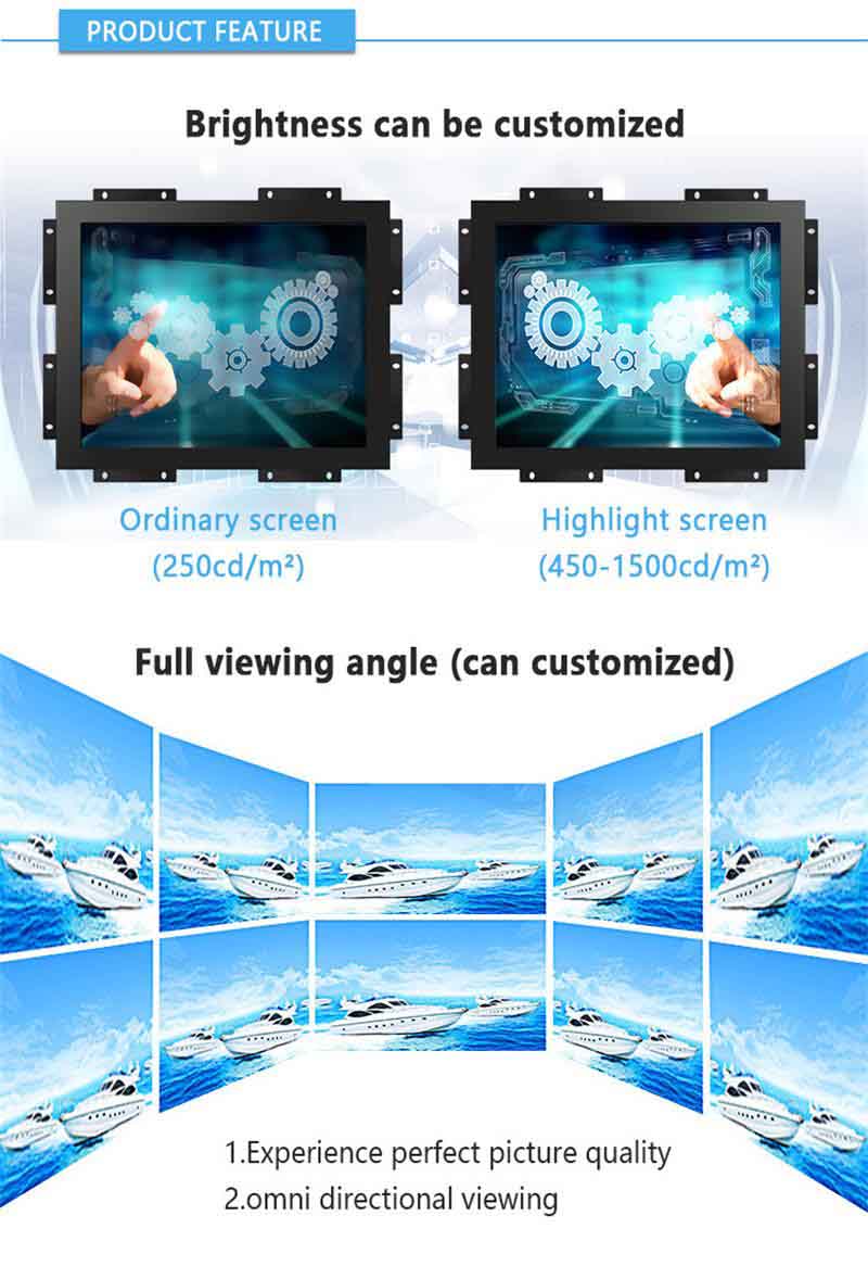 , 1000 nits 1440*900 Wide Screen 19&#8243; Open Frame Touch Monitor