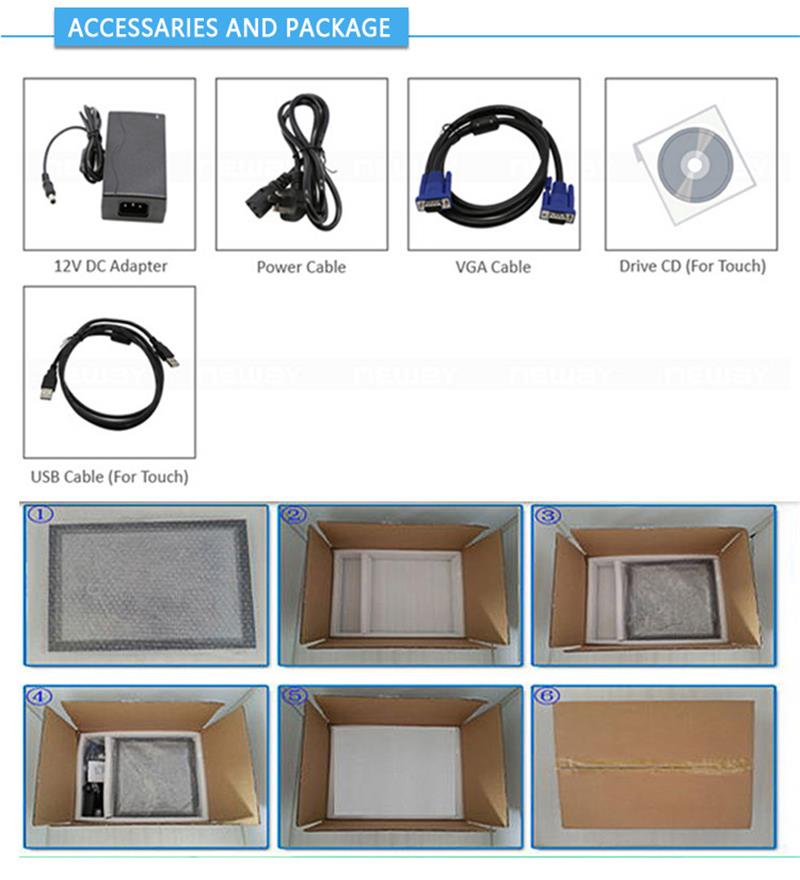 , Montaje en pared IPS 10.1 Monitor LCD de marco semiabierto de pulgadas