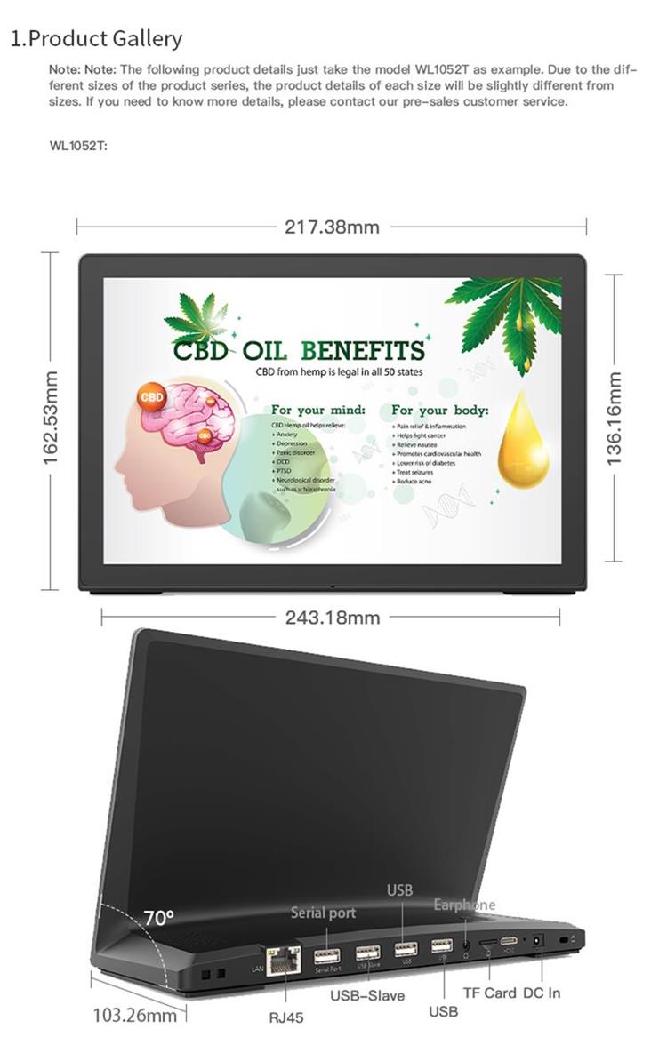 , Bisel estrecho 10.1 Pulgada Pantalla táctil Tableta Android Comentarios del cliente AIO PC