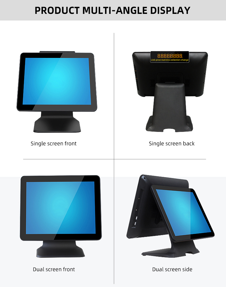 , Single Screen 15&#8243; Touch Screen All In One PC POS System Terminal Machine Windows 10