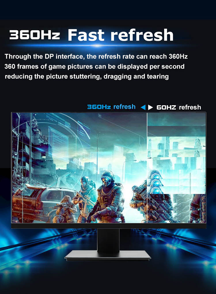 , Desktop PC Gamer 360Hz 27 inch Fast IPS Gaming Monitor 360Hz Computer Screen 0.5ms GTG