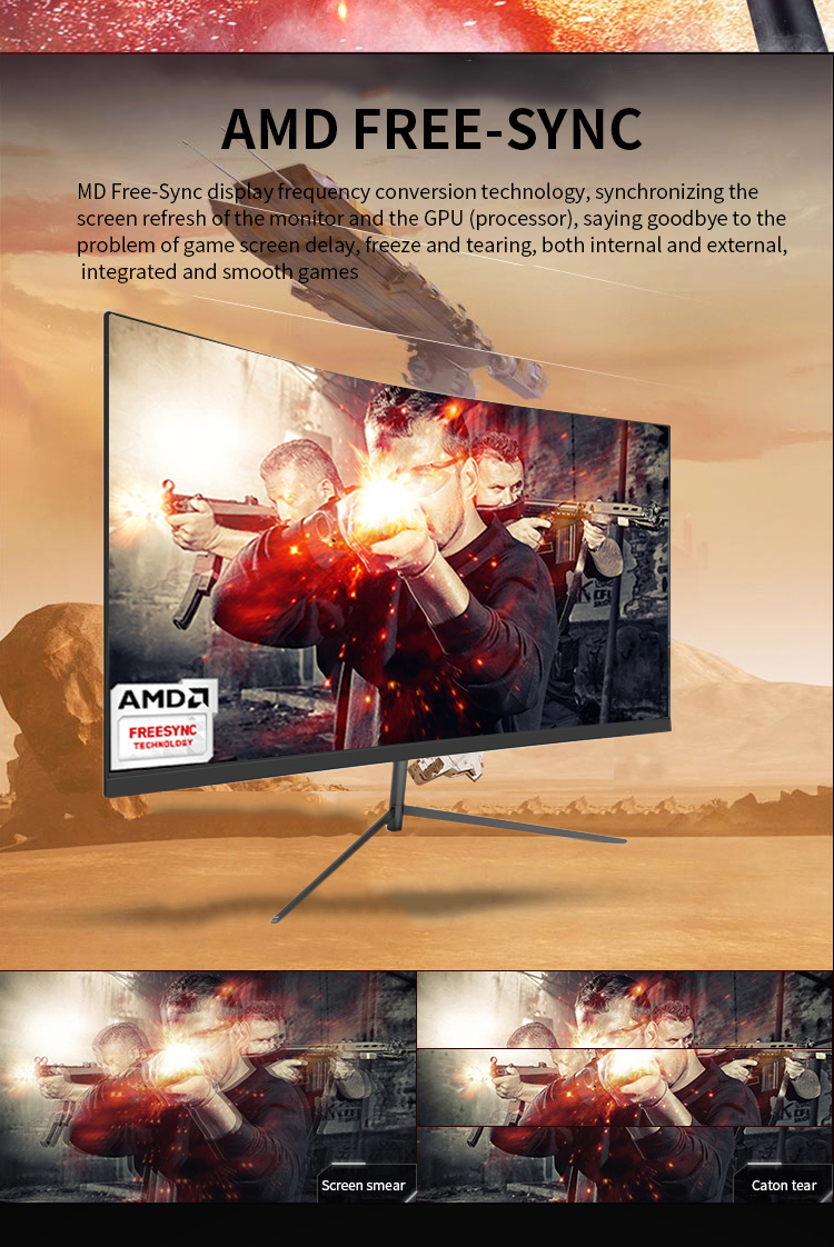 , 24 Дюймовый монитор с изогнутым экраном Full High-definition 144hz Led Gaming Monitor