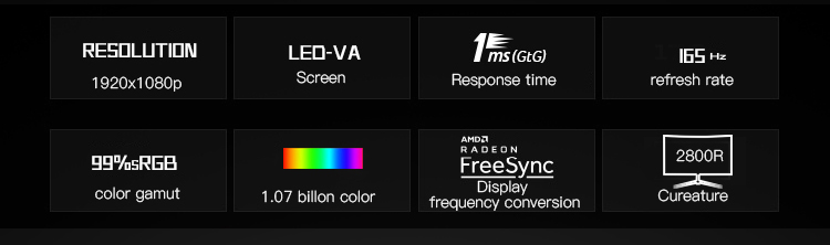 , 27 شاشة كمبيوتر سطح المكتب LCD للألعاب بشاشة منحنية شاشة عرض Oem FHD