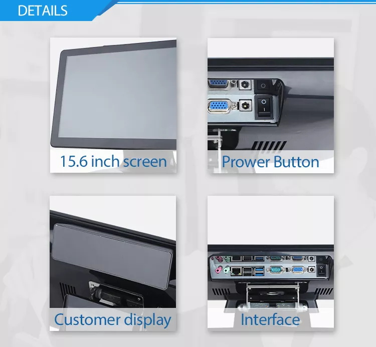 , 15.6 inch Factory Price All In One Touch Pos System Pc 64g /128g Ssd For Store