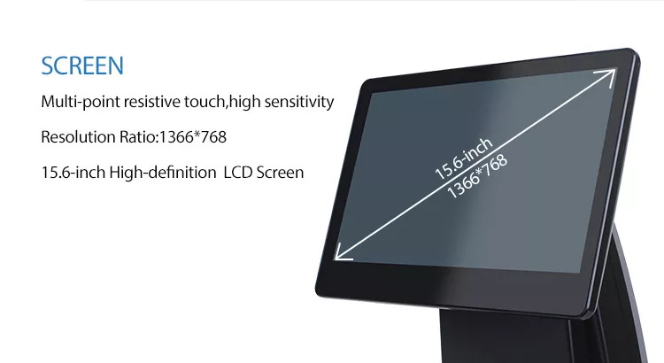 , 15.6 Система All Inch J1900 Pos в одном ПК с сенсорным экраном FHD