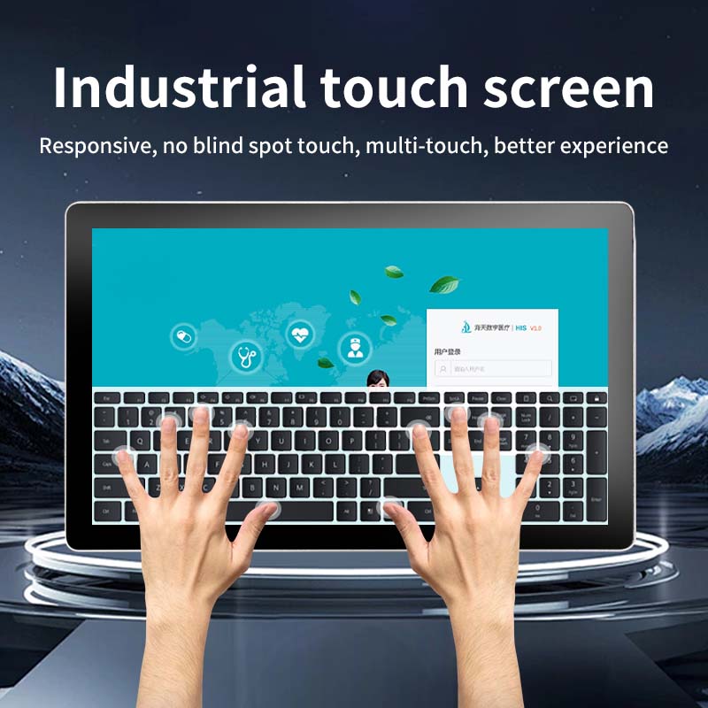 , Wall-Mounted 65&#8221; Non Air Gap Touch Screen Industrial Panel PC J6412 Windows Fanless All-in-One Computer