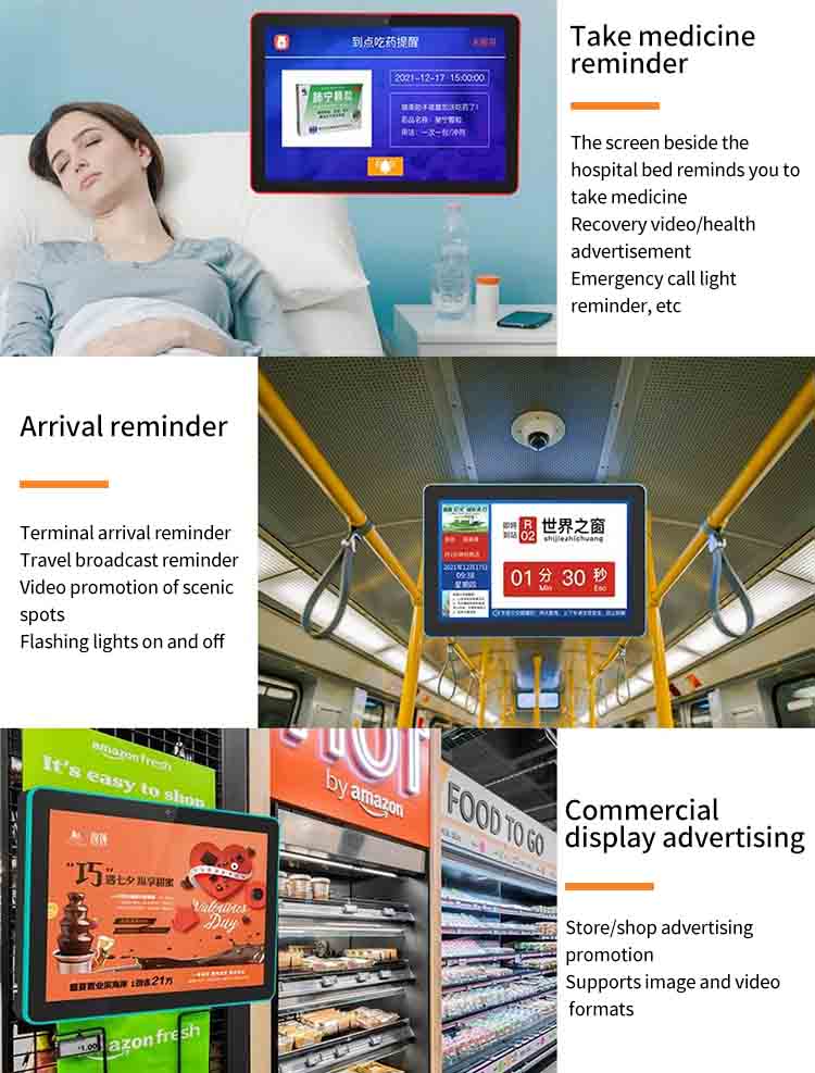 , 10.1&#8221; Industrial Android Optical Touch Screen Monitor POE Power Supply+2 Million Camera